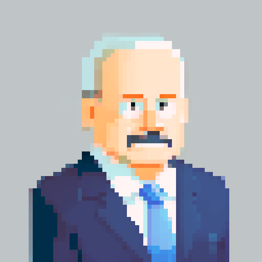 portrait, sprite art, old, middle aged man, office worker, boss, stern, dignified