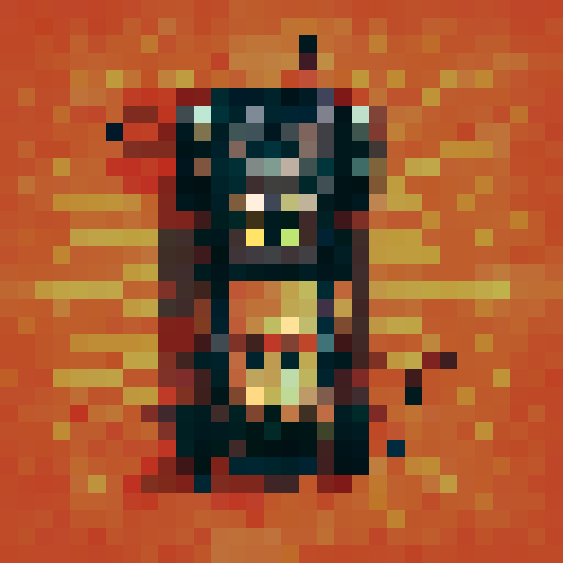 an overhead view of a pixel art vehicle in the style of mad max