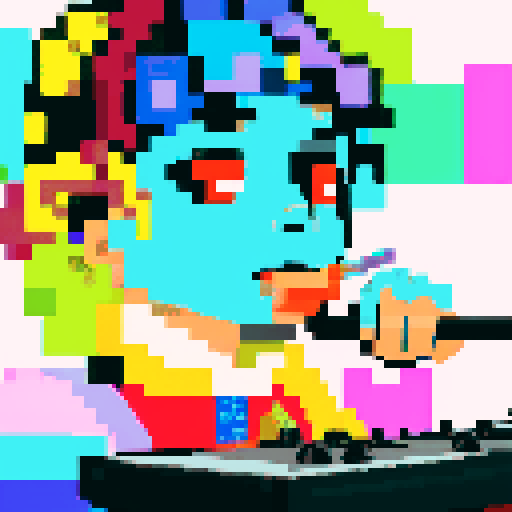 A smoking weed dj, playing at a rave