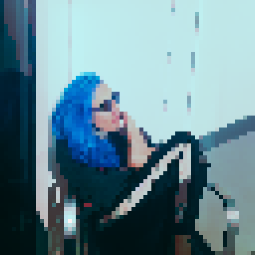 A sweeping, technicolor meadow dotted with wildflowers, stretching to the horizon in a bold, pixelated style, set against a vibrant blue sky