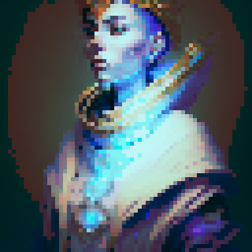 Ice witch with blue robe and diamond crown