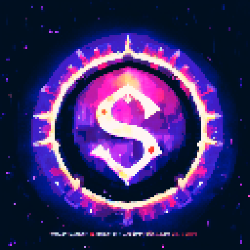 centered padlock, mysterious circular blue aura, galactic background, Solana colors, landscape portrait