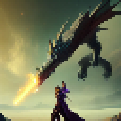 space wizard battling a dragon