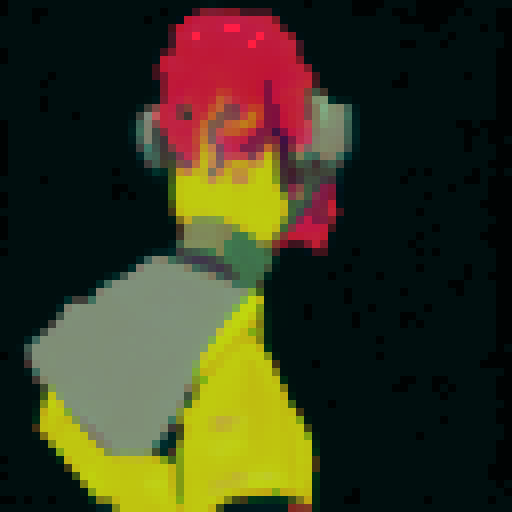 Back view of character