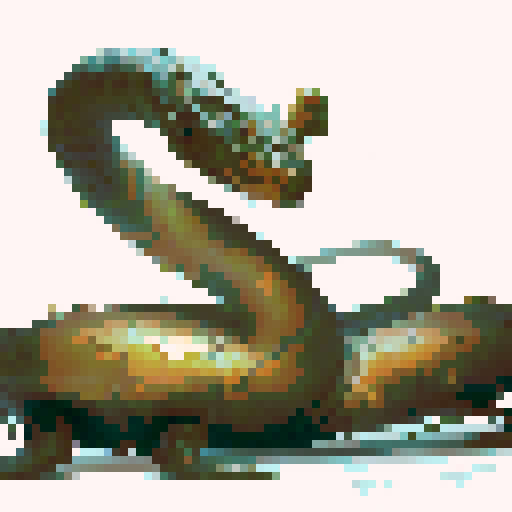 Vicious looking spined snake coiled and ready to attack