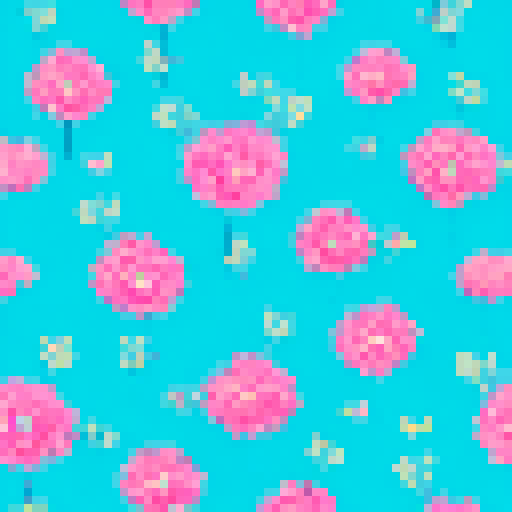 cute kawaii flower fabric pattern 