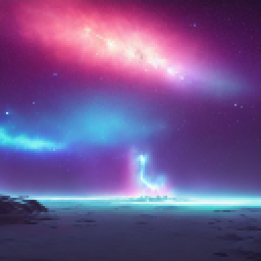 A cosmic collision of neon-colored asteroids and icy comets hurtling towards a futuristic space station surrounded by sparkling stars and swirling nebulae.