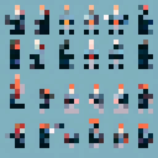 create a bunch of different pixelart 2d enemies i can use in my game im developing