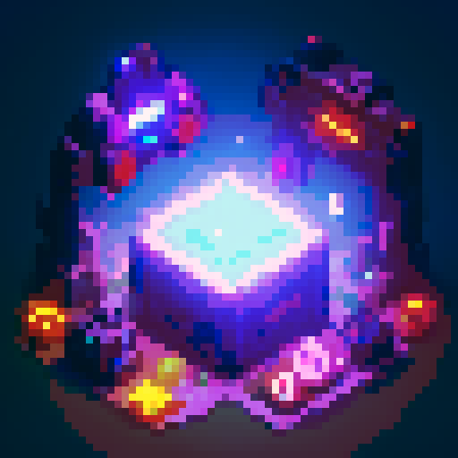 lootbox, futuristic crate, glowing buttons, golden decorations, intricate details, pixel art style, sRGB