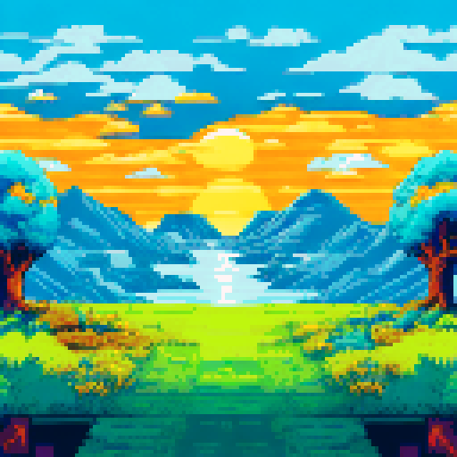 yellow grassland, no mountains, a few trees in background