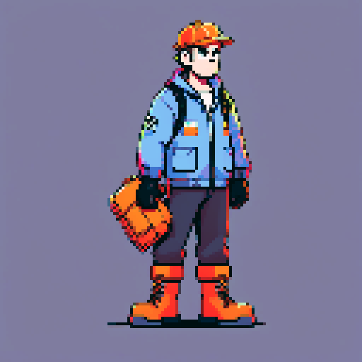 A warehouse worker for Amazon Germany, wearing jacket, gloves and safety boots
