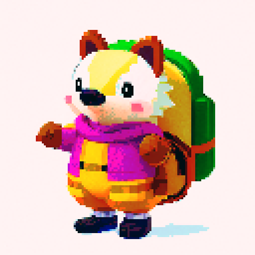 antropomorphic hedgehog with backpack