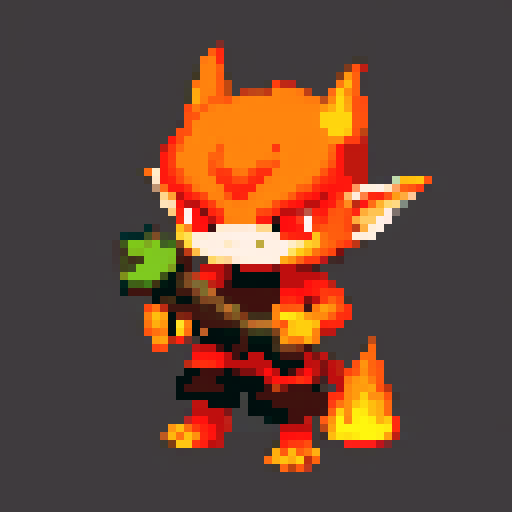 a fire imp, short and similar to a gremlin.