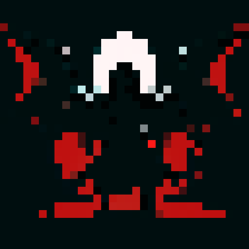 A larger, more menacing shadowy figure with smoky tendrils, large bat-like wings, and piercing red eyes. Its body is mostly hidden in darkness, giving it an ethereal, ghostly appearance. 
