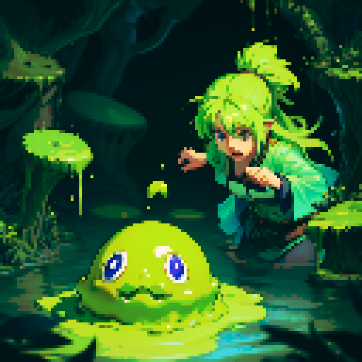 hero sinking into slime