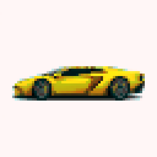 Yellow symmetrical Lamborgini shot from above the hood, smoke from under the rear wheels, logo