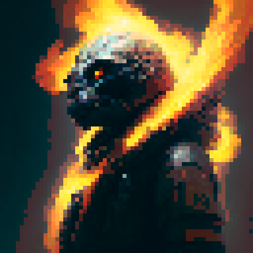 Gritty and intense, the prompt should feature a dark and fiery battle scene with Sans in his final phase, featuring swirling flames, crackling energy, and a menacing skeletal figure, with a focus on the ferocity of the fight and the tension of the moment.