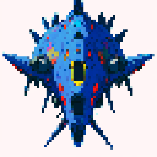 a transparent sprite for a space game. It needs to look like the top view of a futuristic spaceship style of the 90s.
