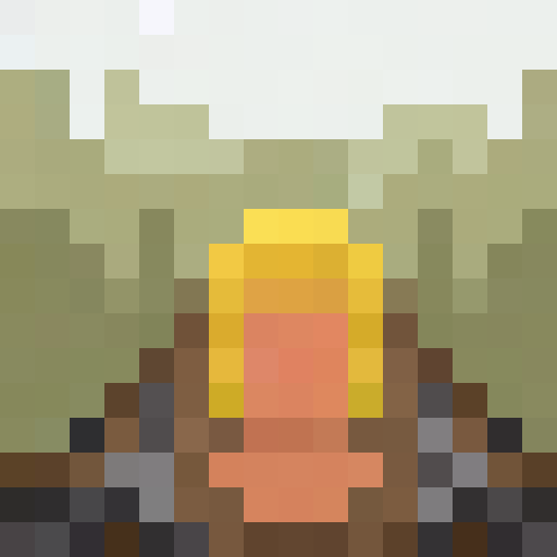 tiny green goblin, long pointy ears, brown cloak, game icon, 16x16, pixel art, close up, portrait