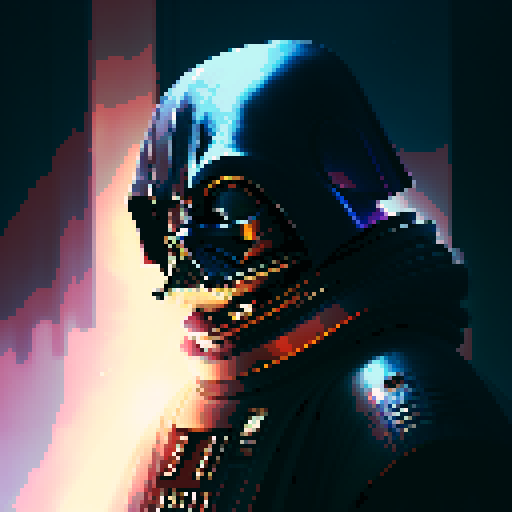 Darth Vader in a dark and obscure way in the dark ((extremely detailed and love deformations)) on the death star ((me extremely quality)) in 4k/8k detailed lighting and cinematic aspects