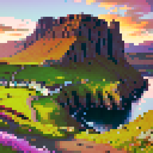 Isle of Skye, misty mountains, vibrant heather fields, quaint cottages, rocky cliffs, cascading waterfalls, sheep grazing, rugged coastline, ancient castles, colorful fishing boats, dramatic sunsets