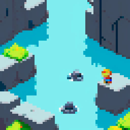 Grey rocky stones that are used to separate a game level