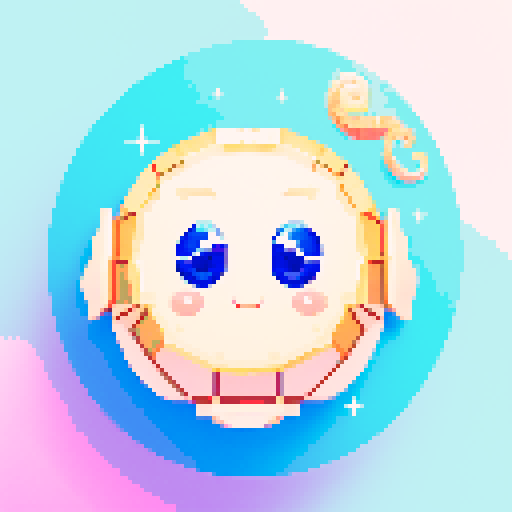 A seashell with a face winking with sparkle effects and a space background
