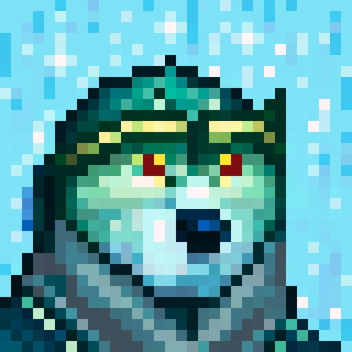 Wolf avatar, portrait, glowing eyes