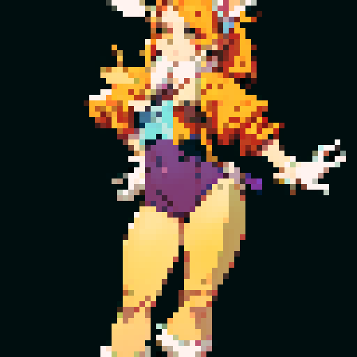 A character sprite in the style of RPG Maker MV of a rabbit furry