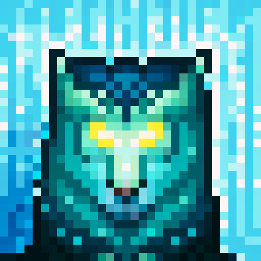 Wolf Avatar, portrait, glowing eyes