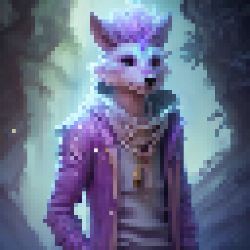 Ekko dashes through the enchanted forest, wielding his glowing time device, as the misty trees and shimmering magic crystals create an ethereal, otherworldly atmosphere around him.