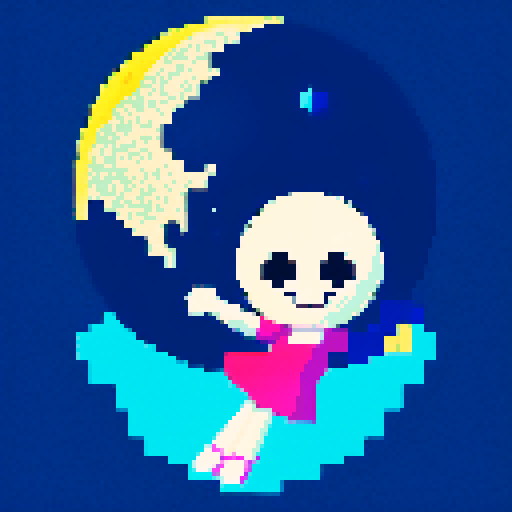 smiling moon with legs