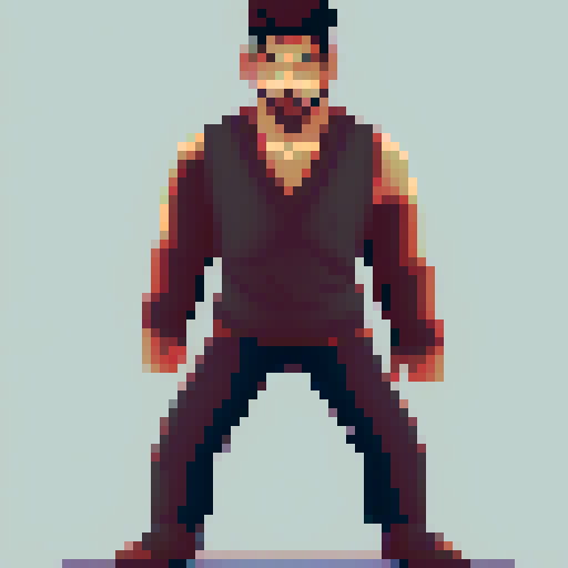 Concept drawing, male character, realistic, 16 colors, adventure