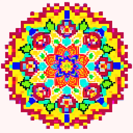 colorful,floral,symmetrical mandala
