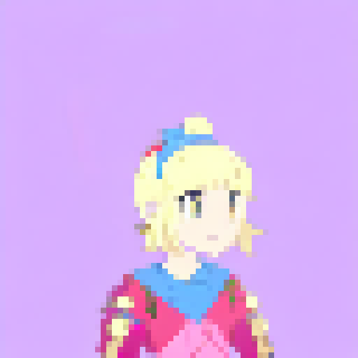 Regal princess with flowing golden hair, adorned in ornate armor, wielding a enchanted sword, standing atop a mountain peak overlooking a sprawling kingdom.