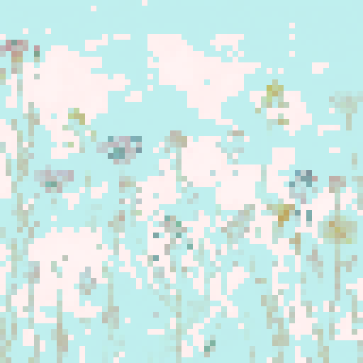 White background with light salmon-colored flowers and green stems