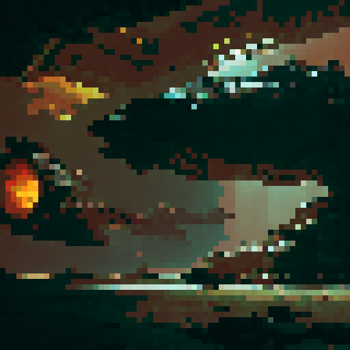 destroyed military outpost, top down map, video game screenshot, futuristic sci-fi, cyberpunk, post apocalyptic, pixel art, 8-bit, fantasy RPG