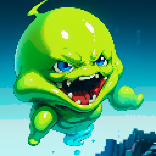 slime, dynamic shape, slime shooting out, slime attack, transparent background, no backdrop, no characters, no humans