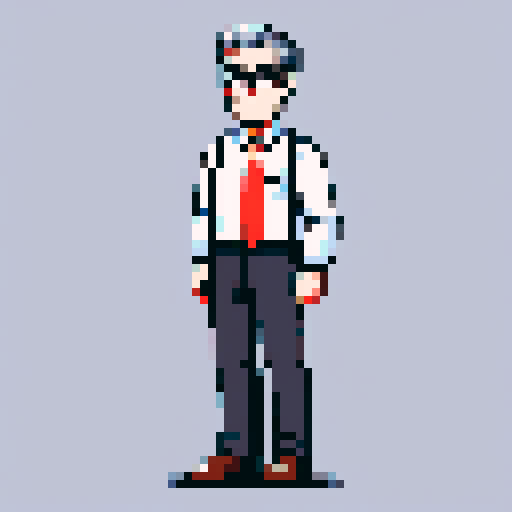 Middle-aged HR manager, formal dress, German national, pixel art, sRGB