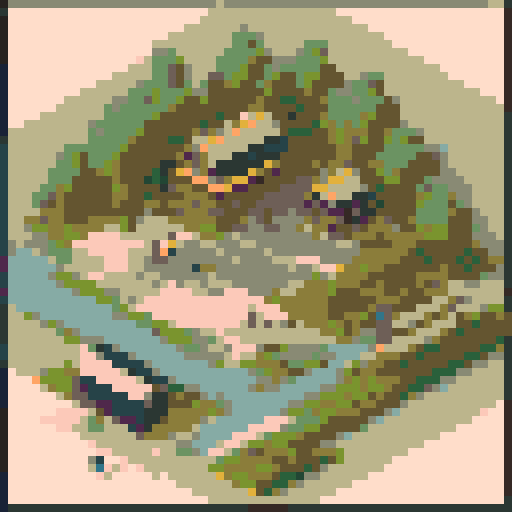 muromachi feudal japan minimalist city tileset with seamless repeatable tiles for buildings and walls and assets including woven baskets, sake containers, banners, and other traditional decorations