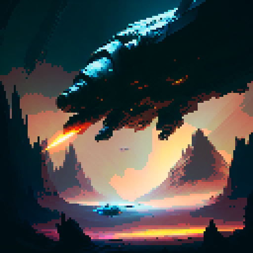 A towering, armored space marine wields a glowing plasma cannon while charging into battle alongside a swarm of otherworldly creatures, set against a backdrop of a dark and foreboding planet with fiery red skies and jagged rock formations