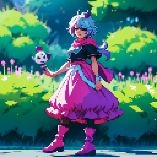 Cute girl fullbody sprite. Looks like Kris from Deltarune or Noelle from Deltarune