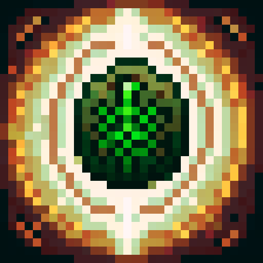 A druid spell icon for an RPG video game, twisting vines and nature themes, green and brown colors
