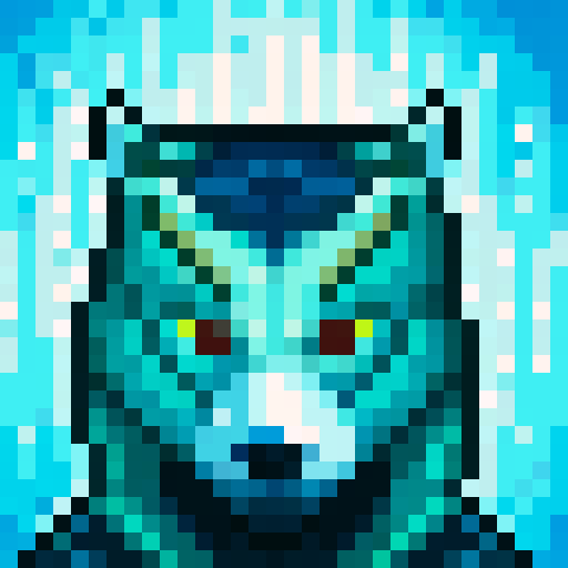 wolf avatar, portrait, glowing eyes