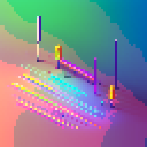 Pixelated stick figures race across a glitchy, neon landscape, leaving trails of rainbow-hued exhaust behind them.