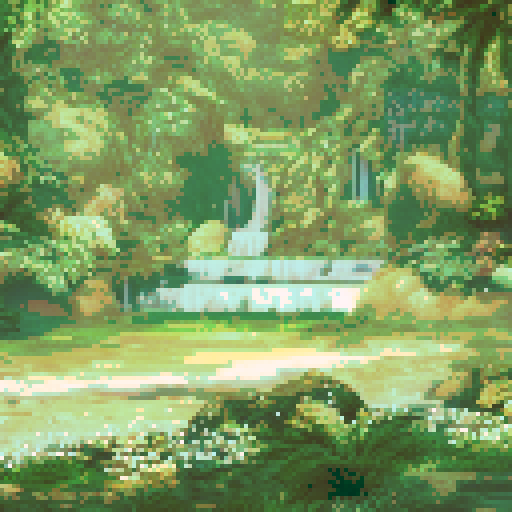 Beautiful springs, waterfall, low water level, light, birds