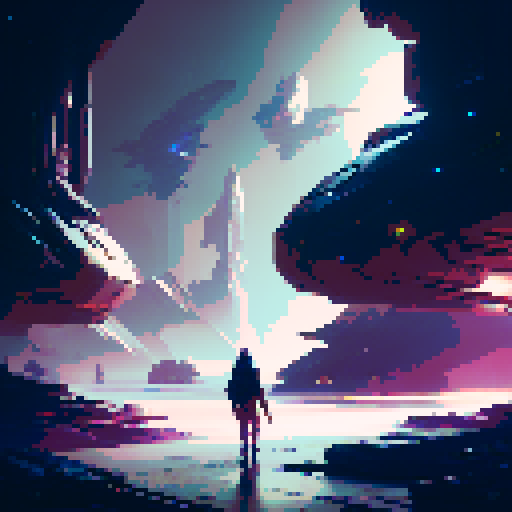 Futuristic cyberpunk city from the view of a cozy apartment and the silhouette of a black cat