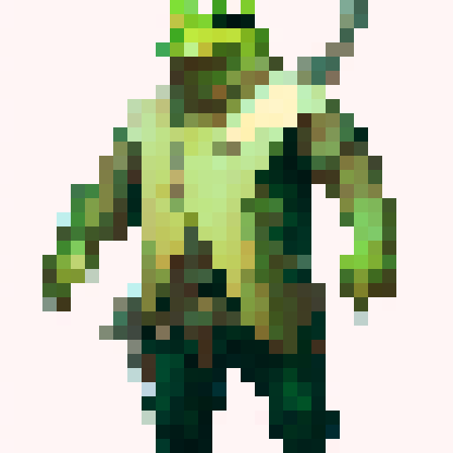 Frog warrior, sprite, spear,