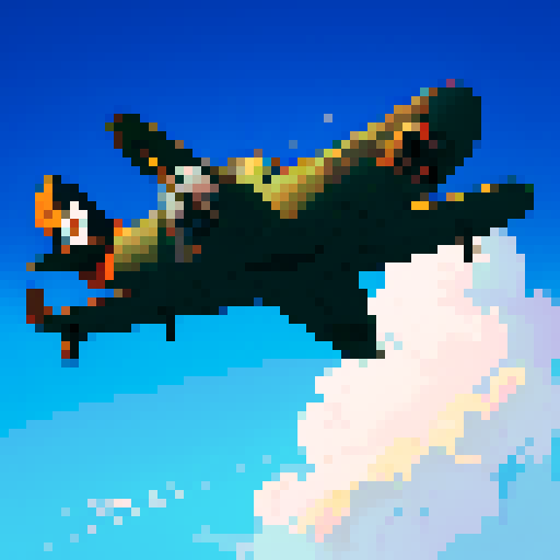 World War 2 bomber plane in the sky