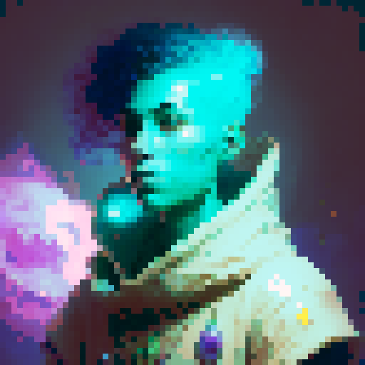 create a water element wizard with an amethyst inspired color palette casting a protection spell over him